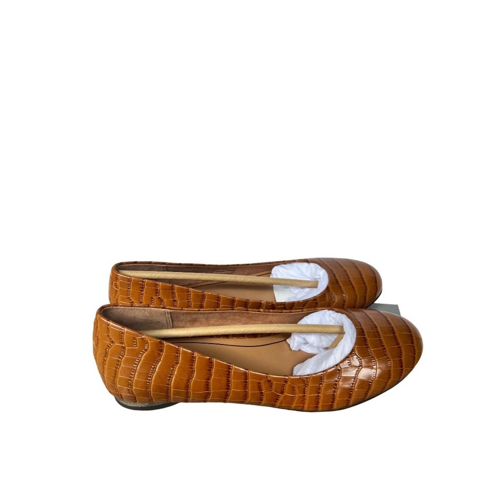 Vionic Brown Croc Embossed Hannah Leather Ballet Flat Brand New 6.5 - Picture 6 of 9